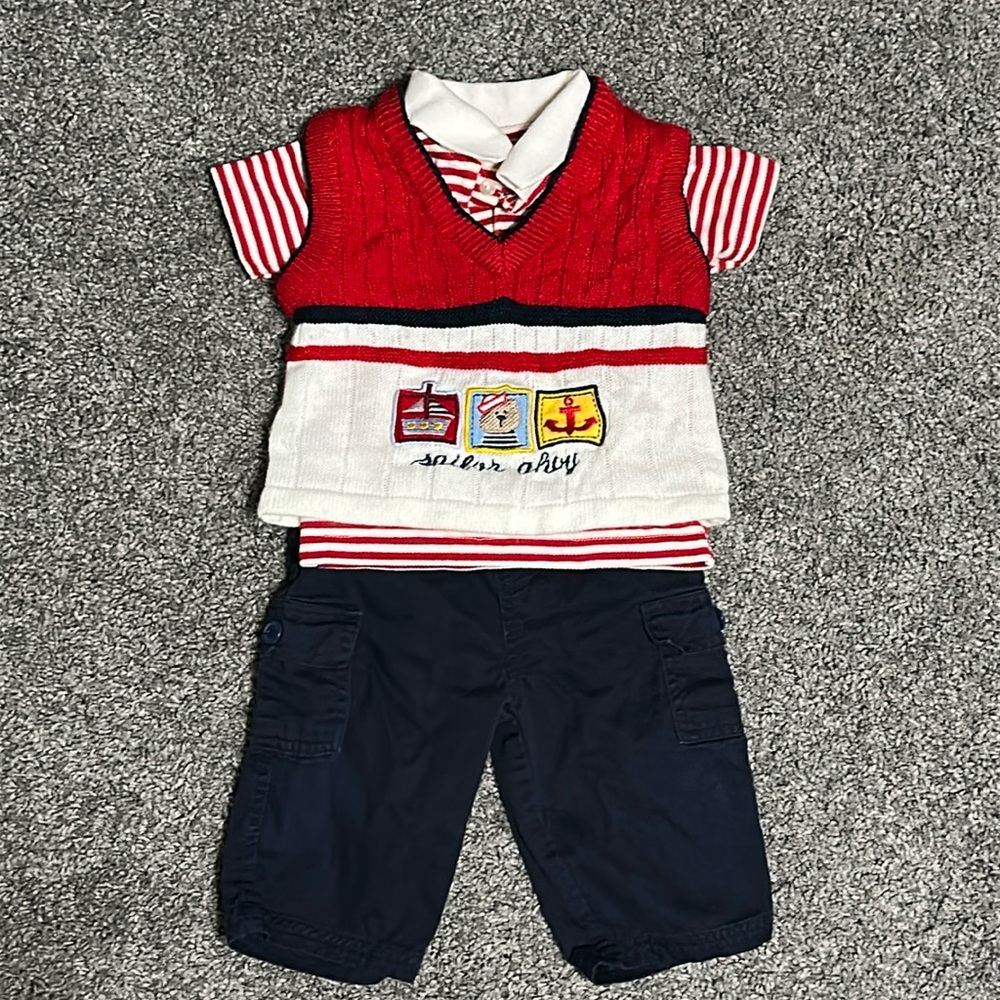 Red and White Kids Sailor Shirt